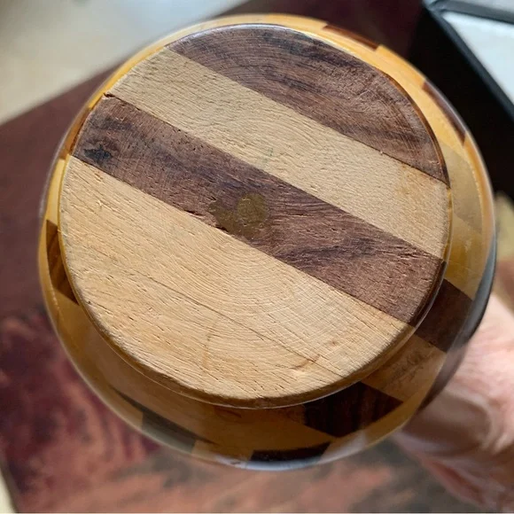 Unbranded. Segmented 6" Wood Vase. New/Unused. Handcrafted. - Picture 5 of 5